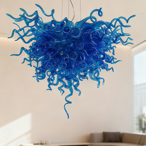Luminaire suspendu en verre de Murano moderne fait à la main, forme longue, pour salon, lustres ou lampes suspendues - Product Image 4