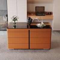 Meuble îlot de dressing en bois massif, design minimaliste moderne, pour salon et chambre haut de gamme, avec rangement et présentoir à bijoux