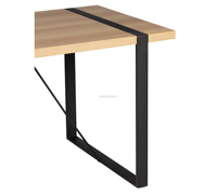 Ensemble de table à manger à double piétement en MDF effet bois pour 4 personnes