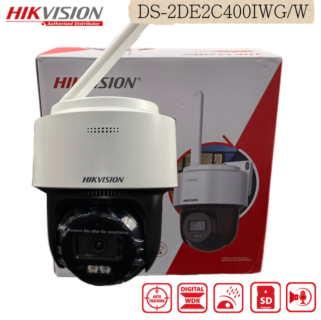 Hikvision DS-2DE2C400IWG/W Wireless WiFi Mini PTZ Camera H.265+ SDCard Storage Needed Home Security Two-way Talk IR Night Vision