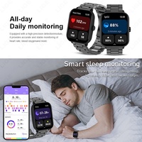 Reloj Inteligente BWZ211 (2 Correas) para Mujer y Hombre, Contesta Llamadas, Monitor de Ritmo Cardíaco, Monitor de Sueño, Rastreador de Actividad Física, Reloj Inteligente para Android IOS