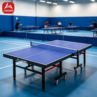 Vente directe d'usine, table de ping-pong pliable d'intérieur, table de tennis de table professionnelle avec roulettes