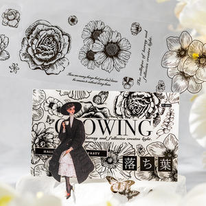 1 rollo de cinta Night Flower Series Plant Flower Theme Die-cut Tape Notebook Collage - Product Image 1