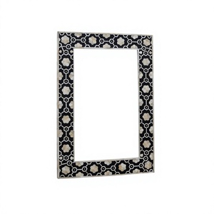 Espejo de Pared Moderno con Incrustaciones de Hueso BS INTERNATIONAL, Hecho a Mano, Iluminado, Ecológico, Ligero, Duradero, Fácil de Montar, Marco Chino Nuevo - Product Image 1