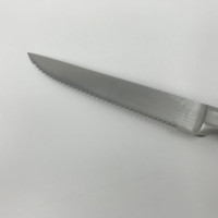 Couteau à steak dentelé en acier inoxydable, 6 pièces, avec manche en bois
