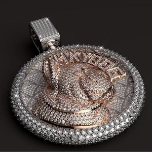 Liontin foto emas 9K/10K/14K/18K kustom-bingkai Hip Hop DIY, berlian Lab, Kalung Rapper pria kustom - Product Image 4