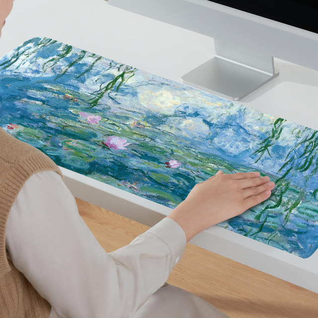 Extra-Large Natural Rubber Mouse Pad Oil Painting Van Gogh Pastoral Style Computer Mat Desk Mat Keyboard Pad Writing Study USB