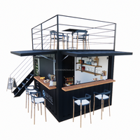 Conteneur habitable pop-up mini de 10 pieds à deux étages avec kiosque à café et bar, idéal pour bureau, stand ou bar