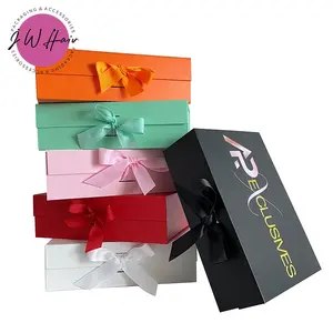 Hair Bundles Packaging Box Ribbon Box Satin Insert Magnetic Packaging Gift Box