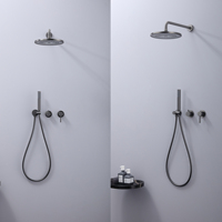 Aideal best-seller style rond grand système de douche à effet pluie dissimulée à deux poignées