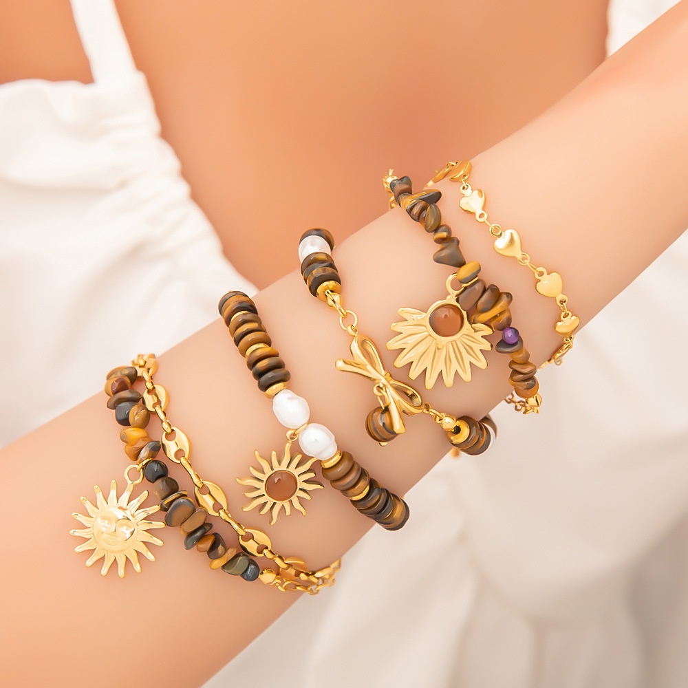bracelet chain spiral sun 18k gold