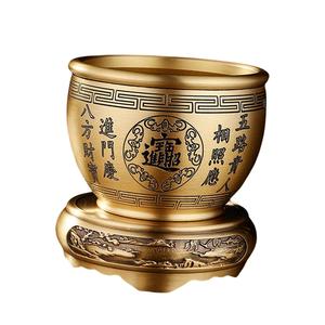 Ottone Feng Shui sala da pranzo Cornucopia decori ciotola scultura tesoro bacino con Base
