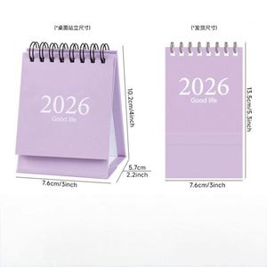 Calendrier de bureau personnalisé 2025 en gros, impression numérique carrée, planificateur mensuel, reliure agrafée, pour bureau et école - Product Image 1