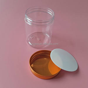 Vaso a bocca larga a basso profilo 60 g 100g 120g <span class=keywords><strong>150</strong></span> g 200 250 grammo 6 Oz 8 once marmellata di biscotti per alimenti barattolo in PET trasparente con coperchio in oro argento - Product Image 6