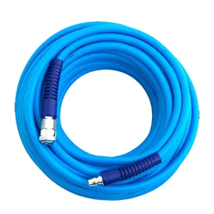 PVC Air Hose 3/8-Inch by 100-Feet 300 PSI Heavy Duty Lightweight Kink Resistant with 1/4-Inch Industrial MNPT Fitting