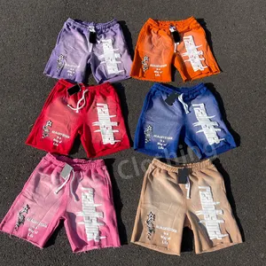 Custom Streetwear Zomer Vintage Was Hot Shorts Oem Sun Fade Foam Print Zweet Shorts Poff Print Zuur Wassen Shorts Voor Heren