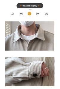 Nouvelle Veste <span class=keywords><strong>Homme</strong></span> 2026 Automne Hiver en Jacquard, Style Étudiant, Boutonnée, avec Poches Cargo, Manches Longues, en Velours Côtelé - Product Image 4