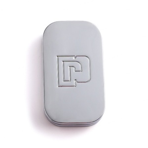 Silver Color Dual Sided Luxury Debossed Logo Small Portable Cosmetic Pocket <b>Mirror</b> - Product Image 2