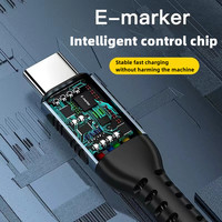 Kabel Data USB Type C 1M 100W 3A PD Pengisian Cepat Universal Berbahan Nilon Kepang Konduktor Tembaga Murni Material Aluminium Bersertifikasi CE/ROHS/FCC