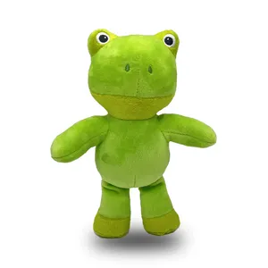 Factory Wholesale Eco-friendly Materials Dog Bite Squeaks Simulate Frog Chew Plush Dog Toys