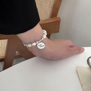Bracelet à billes en argent sterling S925 avec charme porte-bonheur pour femme, à porter au quotidien - Product Image 3