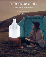Ampoule LED portable rechargeable d'urgence à économie d'énergie avec boîtier en plastique, alimentation CA/CC, batterie au lithium pour intérieur/extérieur
