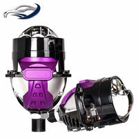 Phare à lentille triple laser LED 2,5 pouces 100W Bi-lentille Haute luminosité 12V Super dissipation thermique Adaptation universelle