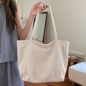 Women's Large Capacity Tote Bag Canvas Off White Magnetic Buckle Zippered Pocket Everyday Commuter Shoulder Bag - Product Image 1