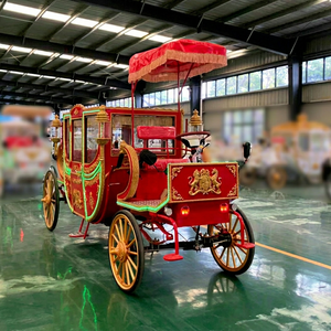 Carruaje Eléctrico Real de 4 Ruedas para Bodas y Eventos, Vagoneta Tirada por Caballos, Color/Tamaño/Asientos Personalizables, 60V 80A, Ruedas Sólidas - Product Image 1