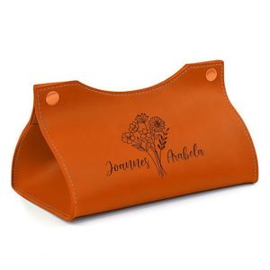 Customized Leather Square Tissue <b>Box</b>, Tissue/Napkin Case Cover with Name and Logo, Personalized Paper <b>Towel</b> <b>Box</b> for Home Office - Product Image 1