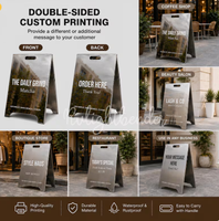 Panneau publicitaire pliable double face en forme de A, robuste, avec glissière latérale, pour l'affichage d'affiches publicitaires