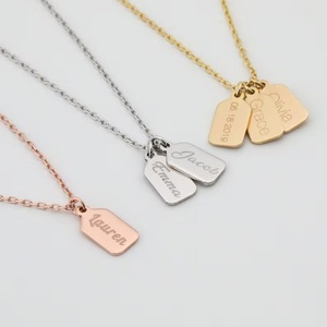 Mini <span class=keywords><strong>Dog</strong></span> <span class=keywords><strong>Tag</strong></span> Vòng cổ 925 Sterling bạc nhỏ <span class=keywords><strong>tag</strong></span> Vòng cổ quà tặng cho cô tùy chỉnh khắc thẻ Vòng cổ - Product Image 1