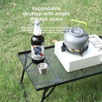 Table rectangulaire pliante portable en fer pour extérieur, idéale pour mini-borne de marché nocturne, camping, pique-nique, barbecue, petite et simple