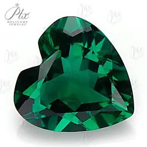 Taglio a cuore prodotto in laboratorio <span class=keywords><strong>con</strong></span> taglio idrotermale <span class=keywords><strong>smeraldo</strong></span> zambiano tagliato a mano <span class=keywords><strong>con</strong></span> <span class=keywords><strong>crepe</strong></span> e inclusioni selezionabili AGL certificato prezzo all'ingrosso - Product Image 3