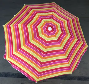 8 Ribs Beach Umbrella Custom Printed Anti-UV Outdoor 36/ 48/52/60 Inch 8 Ribs Sun Beach Umbrella