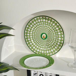 Nuevo Juego de Platos de Porcelana de Hueso de Estilo Europeo de Lujo con Diseño de Plantas Ecológicas Verdes con Caja de Regalo - Product Image 4