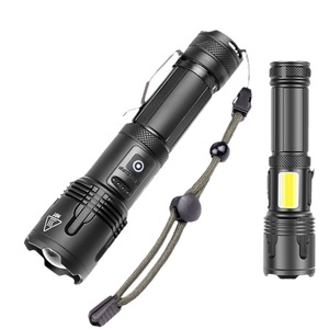 P70 đèn pin chiến thuật bên COB đỏ mạnh mẽ <span class=keywords><strong>Zoom</strong></span> USB sạc <span class=keywords><strong>LED</strong></span> <span class=keywords><strong>Torch</strong></span> 26550 pin lithium nhôm RoHS cắm trại IP65 - Product Image 1