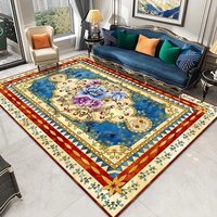 Tapis personnalisé en velours noir et blanc à motif médaillon, imprimé, antidérapant, doux, pour salon, avec bordure géométrique vintage