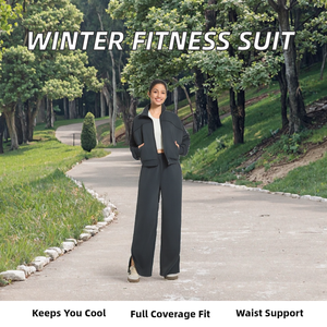 Chaqueta Deportiva Informal de Alta Calidad para Otoño e Invierno, Transpirable, Sólida, de Longitud Completa, Holgada, Vertical, para Fitness, Correr, con Cintura Elástica - Product Image 2