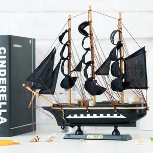 地中海風ホームデコレーション卸売 高級装飾木製工芸品 海賊帆船 - Product Image 1