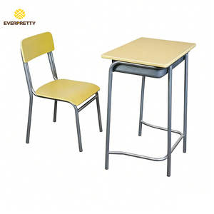Muebles de Aula Escolares Modernos y Cómodos, Diseño Ergonómico Simple, Conjunto de Silla y Escritorio Individual de Madera Estándar - Product Image 2