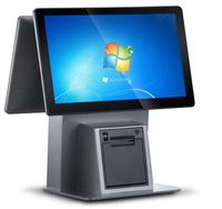 Sistema POS Todo en Uno de 14 Pulgadas con Pantalla Dual, Caja Registradora, CPU I5, Wi-Fi 6, Escáner de Código de Barras, Impresora Térmica, Pantalla Táctil de 10 Puntos