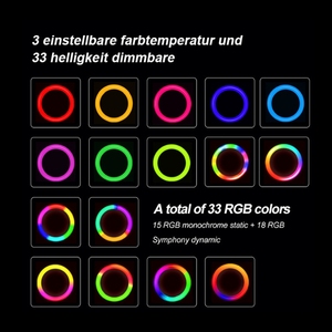 Clip de Selfie de haute qualité 8W 6 pouces sur anneau vidéo RVB lumière de remplissage de Selfie réglable pour <span class=keywords><strong>tablette</strong></span> d'ordinateur portable - Product Image 3