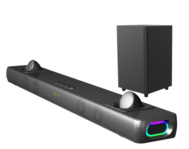 2.1CH 60W Wireless System for Indoor Home Theater Soundbar with 6-Speaker System for TV/Computer/Phone