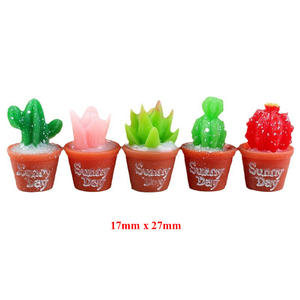 Encantadoras figuritas de Cactus de plantas suculentas artificiales 3D cabujones de resina para decoración del hogar del jardín - Product Image 3