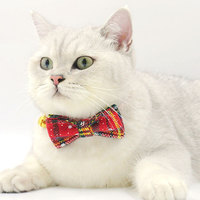 Collier pour chat avec clochette et motif de Noël mignon, nom gravé, rouge, accessoire pour les fêtes d'hiver