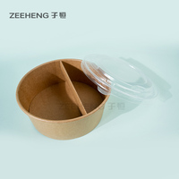 Séparateur de bol en papier kraft résistant à l'huile et aux aliments ZIHENG pour bol alimentaire jetable