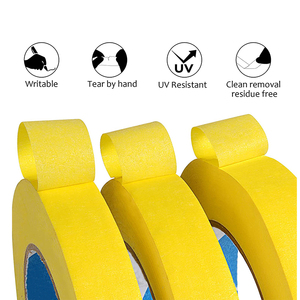 Ruban de masquage automobile jaune de qualité supérieure, résistant aux hautes températures (80°C-160°C), pour des lignes de peinture nettes, sans résidus, retrait facile, qualité professionnelle. - Product Image 3