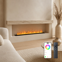 Cheminée à vapeur 3D intégrée avec flamme simulée, système de contrôle intelligent pour la décoration intérieure, certifiée CE, cheminées à vapeur d'eau