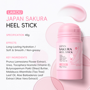 LAIKOU JAPON <span class=keywords><strong>SAKURA</strong></span> Vente en Gros Crème Anti-Crevasses Talons Très Secs 40g, Bâtonnet Hydratant Intense pour Soin des Pieds Rugueux - Product Image 2